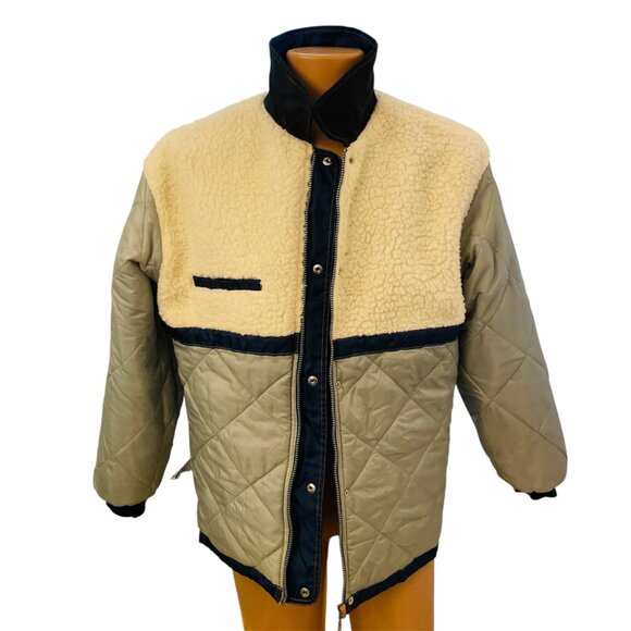 Vtg Dickies Sherpa Lined Chore Jacket Sz M Blue Nylon Full Zip Workwear Farm - Picture 7 of 11